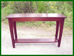 Custom Sofa Table with Long Corbels and Lower Shelf